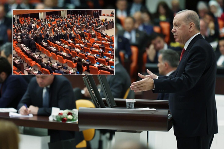 TBMM'de yeni yasama yılı oturumu! Cumhurbaşkanı Erdoğan kürsüye çıktı, Yeni Parti grubu salonu terk etti