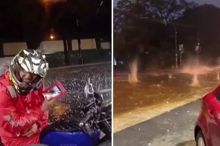 Asuncion'da tenis topu büyüklüğünde dolu yağışı araç ve binalara hasar verdi