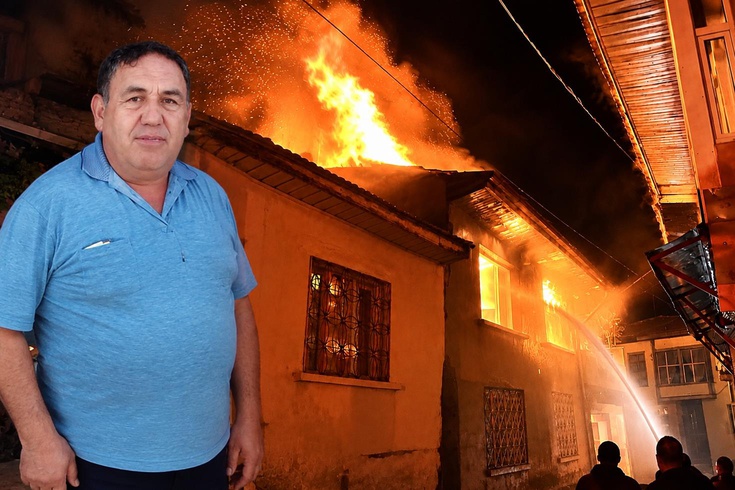 Alevlerden kurtuldu ama gördüklerine dayanamadı