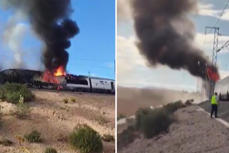 Fire on a high-speed train in Spain