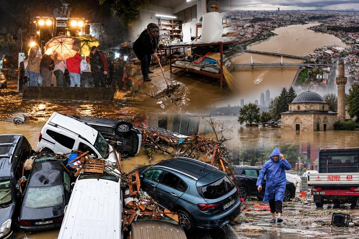 84 yılın rekor yağışı İstanbul'u vurdu! Geriye bu görüntüler kaldı