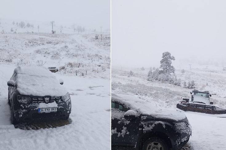 Winter knocked on the door early! The vicinity of Istanbul was covered in white.