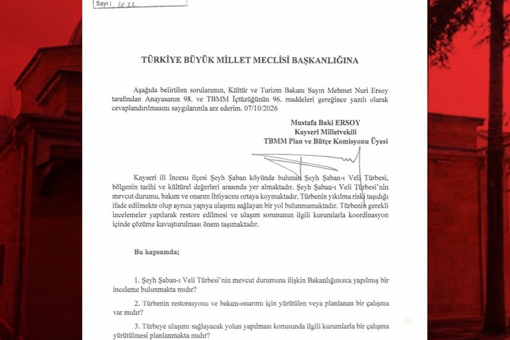 MHP'li Ersoy, İncesu'daki türbe için Bakanlığa soru önergesi sundu