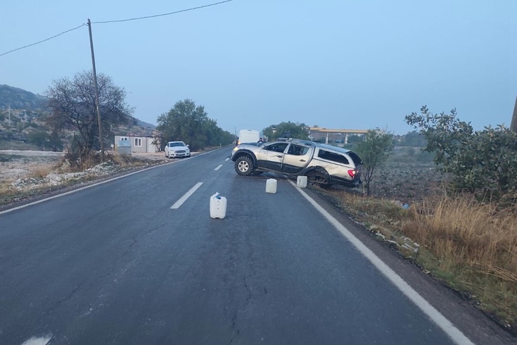 Çermik'te pikap takla attı: Sürücü yaralandı
