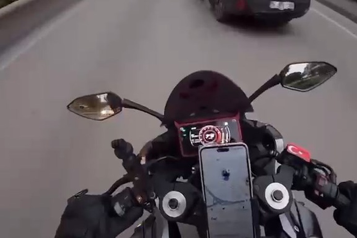Bursa'da kask kamerası kazayı kaydetti