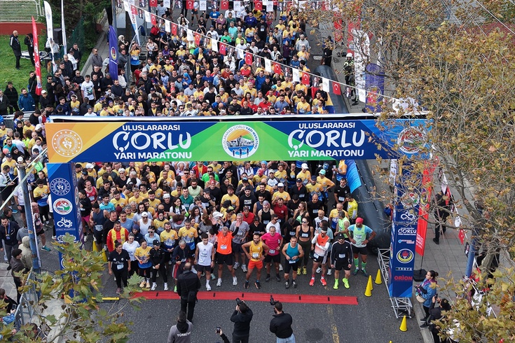 Çorlu Yarı Maratonu'na 13 farklı ülkeden sporcu katıldı