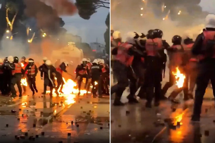 Arnavutluk'ta isyan büyüyor! Polis alevlerin içinde kaldı