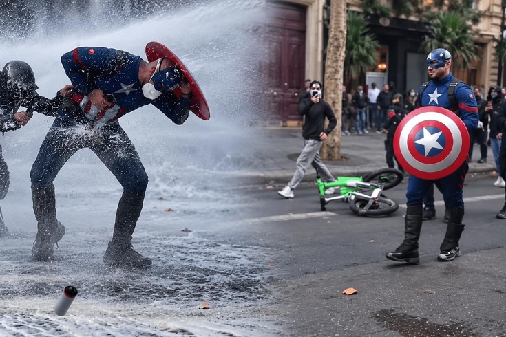 Kaptan Amerika Fransa'da ortaya çıktı! Herkes aynı yorumu yaptı