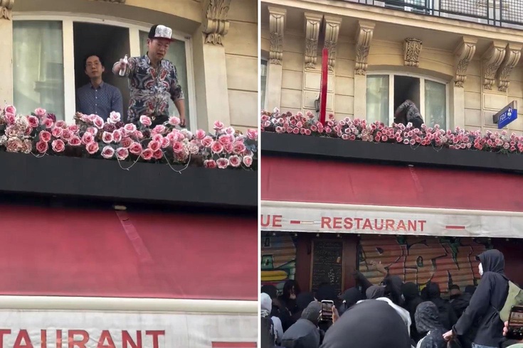Paris'te restoran sahibinin göstericilere biber gazlı müdahalesi ters tepti