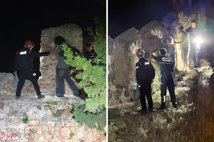 Alanya Kalesi'nde mahsur kalan 3 Rus kurtarıldı