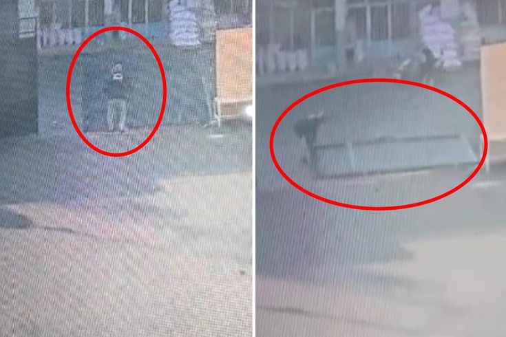 He almost lost his life while trying to close the iron gate! The guard's back and hip were broken.