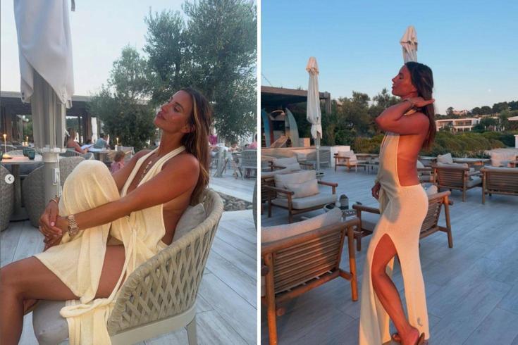 Ünlü oyuncu Yunanistan tatilinde giydiği yırtmaçlı elbise ile ağızları açık bıraktı