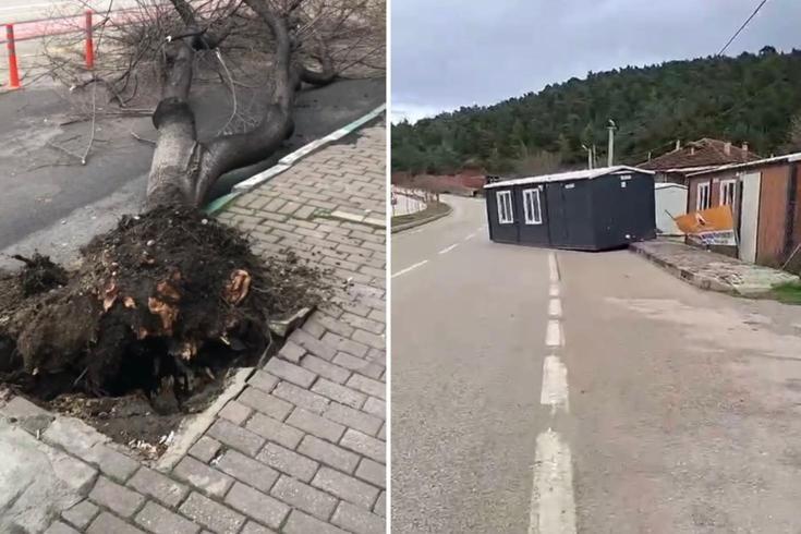 Ağaçlar kökünden söküldü, prefabrik evler bile uçuyor! Vatandaşlara Sokağa çıkmayın uyarısı