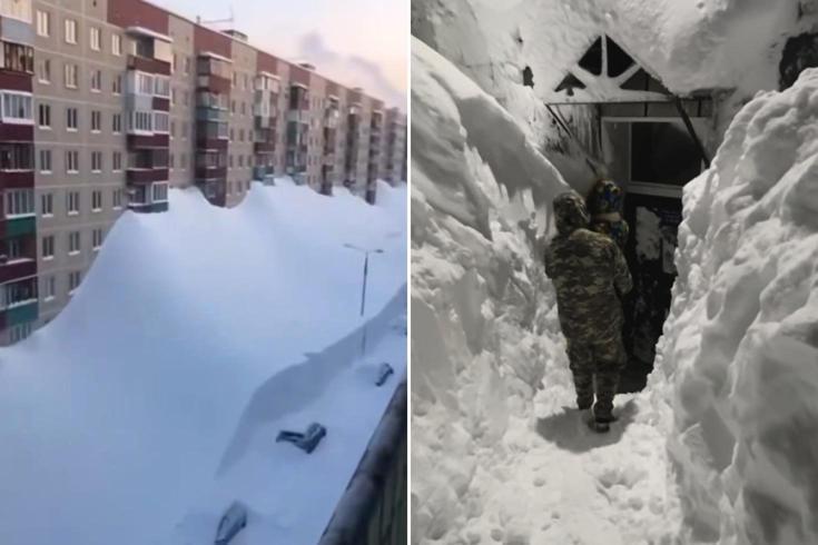 Kamçatka'da buzul çağını aratmayan görüntüler! Kar kalınlığı 4. kata kadar çıktı