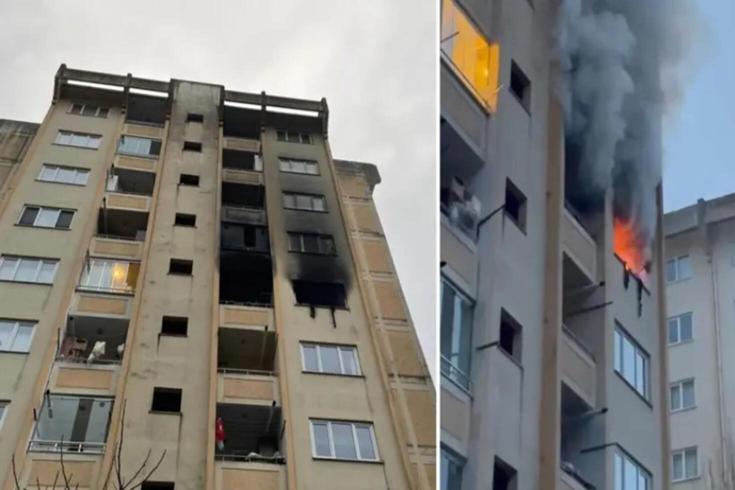 Evini ateşe verdi, babasıyla birlikte mahsur kaldı