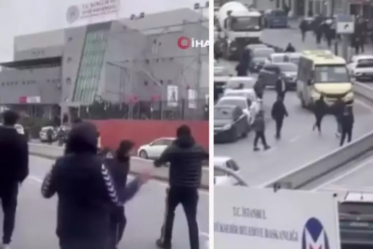 İstanbul'un göbeğinde olay! Maç bitti, taş ve sopalar havada uçuştu