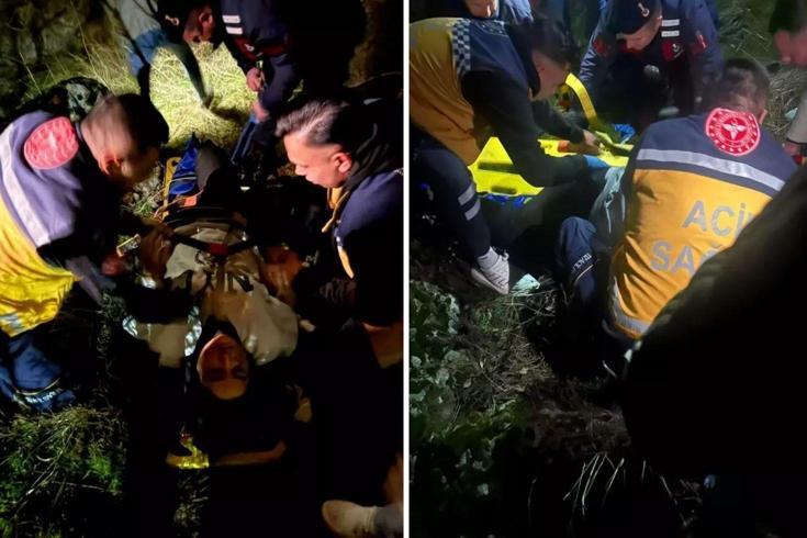 Korkunç olay! 50 metreden düştü, takıldığı ağaçlar hayatını kurtardı