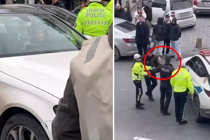 Direksiyonda dans etti, gözaltına alınırken ortalığı karıştırdı