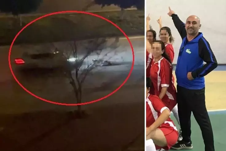 Baygın halde yerde yatan öğretmenin üzerinden geçti