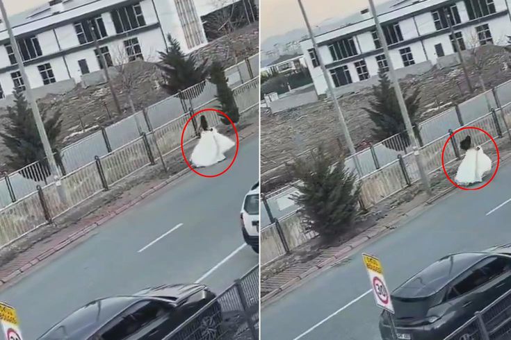 Film sahnesi değil gerçek! Gelinin düğünden kaçtığı anlar kamerada