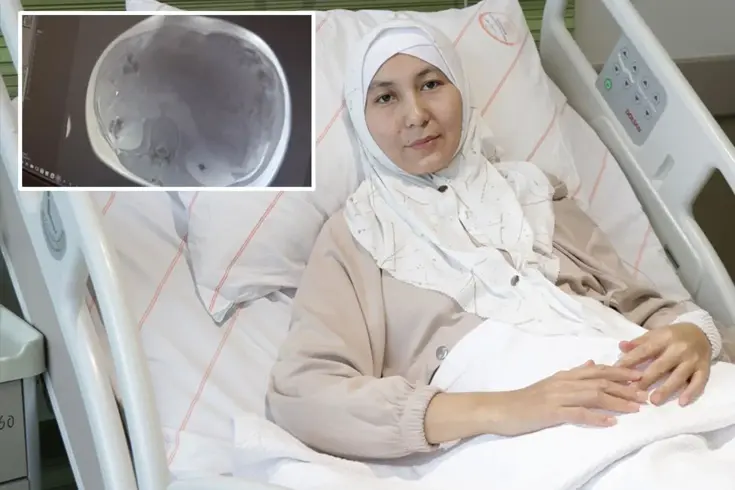 Midesinde sertlik fark etti, hastanede karnından iki bebek büyüklüğünde tümör çıkarıldı