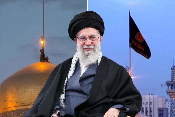 İran'da Hamaney'in ölümü sonrası İmam Rıza Türbesi'ne siyah sancak çekildi