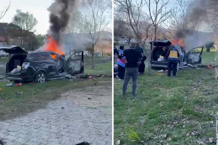 Tokat'ta ağaca çarpan cip yandı: 1 ölü, 2 yaralı