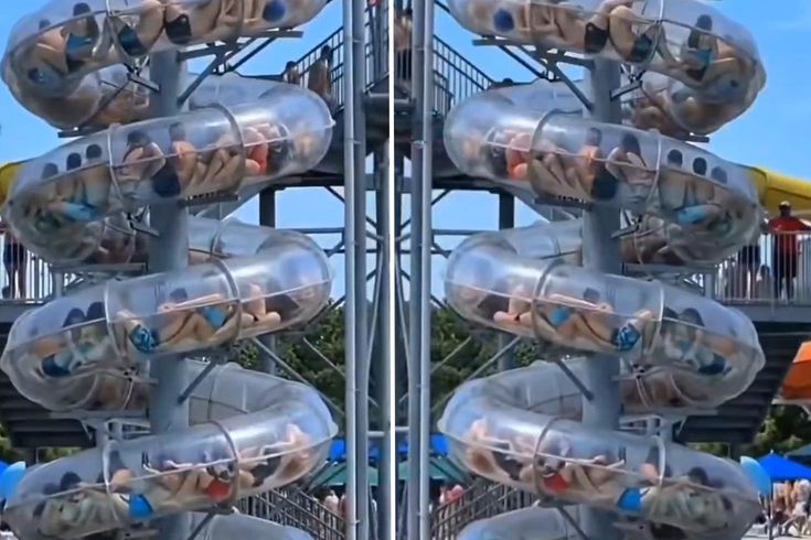 Çin’de aqua parkta korku dolu anlar: Kaydırakta mahsur kaldılar