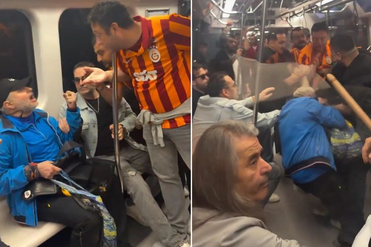 Şampiyonluk kutlamasında skandal! Metroda yaşlı adama saldırdılar