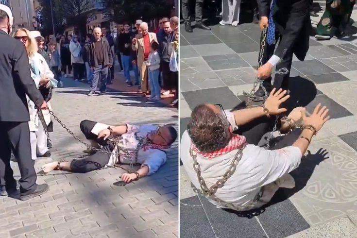 Trabzon'da dikkat çeken İsrail protestosu! Vatandaşlar şaşkınlıkla izledi