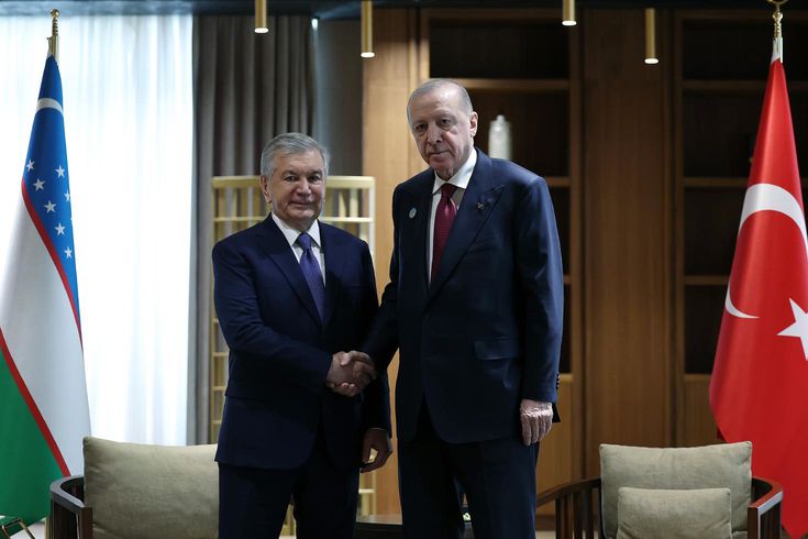Cumhurbaşkanı Erdoğan, Özbekistan Cumhurbaşkanı Mirziyoyev ile görüştü