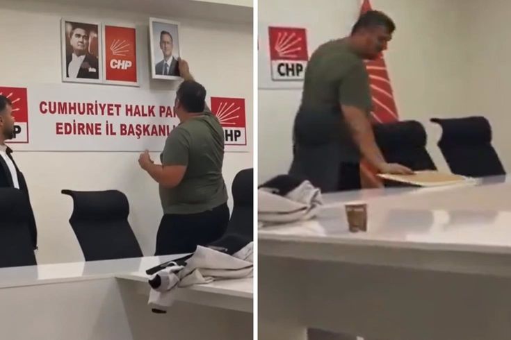 CHP Edirne İl Başkanlığı'ndaki Özgür Özel portresi kaldırıldı