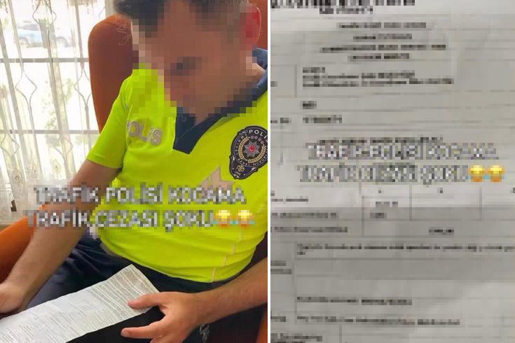 Meslektaşları affetmedi! Trafik polisi, eşinin yediği cezayı görünce şoke oldu