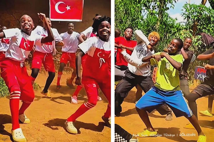 Afrikalı çocuklardan Türk Milli Takımı için özel destek