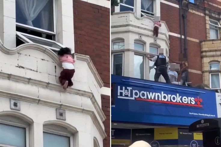 Londra'da mucize kurtuluş, kendini boşluğa bırakan küçük kızı son anda yakaladılar