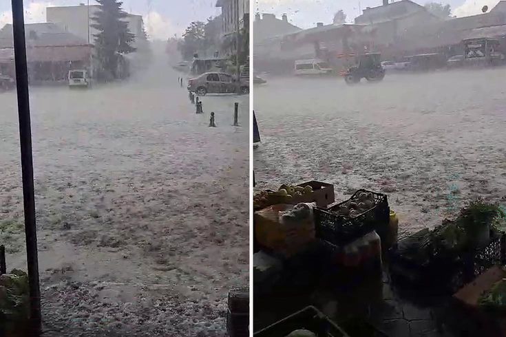 Kars'ta sağanak ve dolu, sele neden oldu