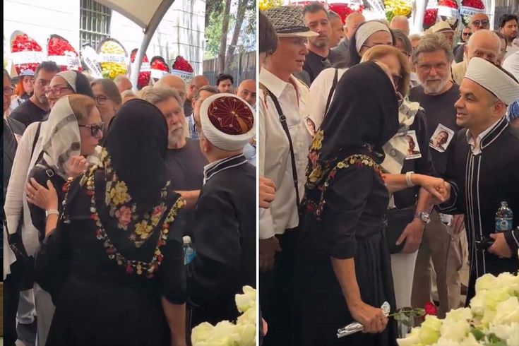 Ünlü modacının cenazesinde kadınlar da saf tutmak isteyince ortalık karıştı