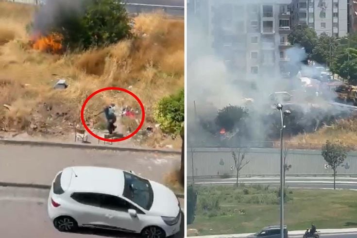 Avcılar'da yaşlı bir adam otluk alanı yakıp kaçtı