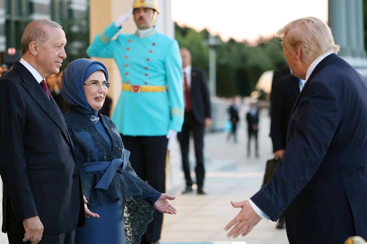 Beştepe'de resepsiyon! Erdoğan çifti, Trump'ı karşıladı
