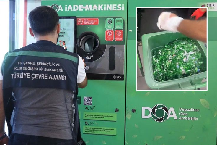 Depozito iade makinesinin içi ilk kez görüntülendi: Atılan şişeler böyle ayrıştırılıyor