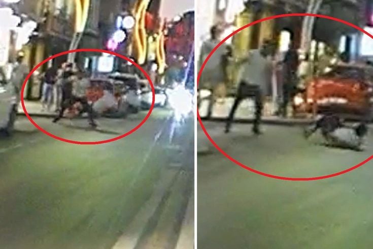 Samsun'da taşkınlık yapan alkollü şahsı tek yumrukla yere serdi: O anlar kamerada