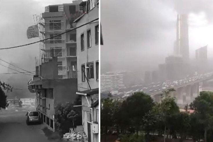 Hava aniden karardı, İstanbul'u fırtına esir aldı: Ağaçlar devrildi, çatılar uçtu