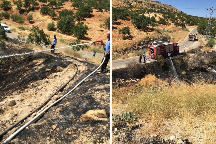 Nizip'te fıstık tarlası yangını: Bir kişi ölü bulundu