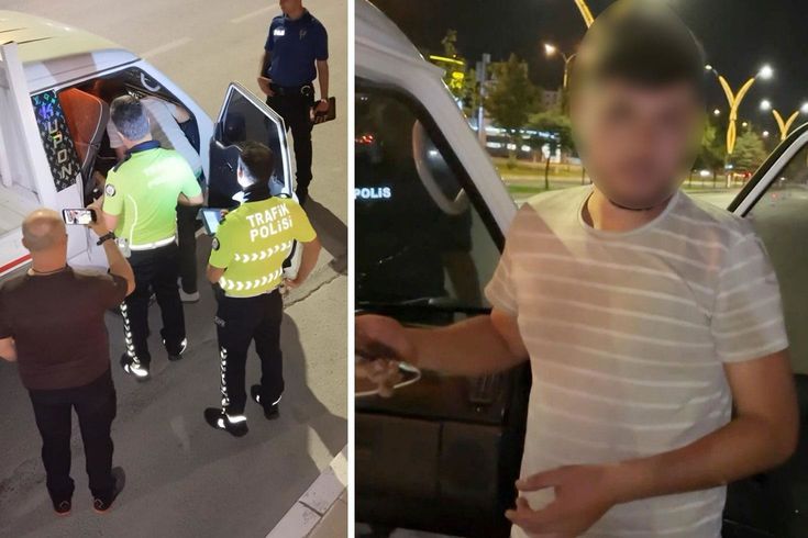 Alkollü ve ehliyetsiz sürücünün Aracım arızalandı oyununu polis bozdu