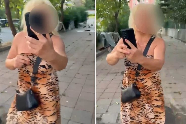 Kedileri besleyen kadın, insanların sokaktan geçmesine izin vermedi