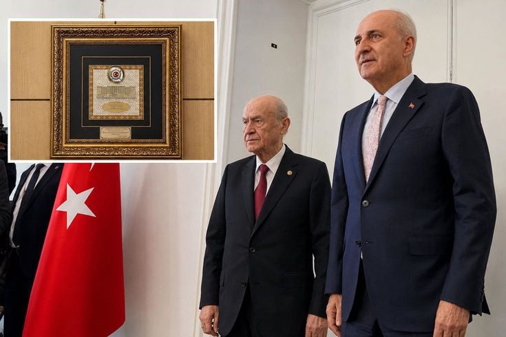 Bahçeli'den Kurtulmuş'a Birliğin Gücü Milli İradenin Kararı temalı hediye