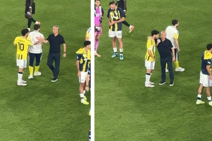 Maç sonuna damga vuran görüntü! Uzun uzun konuştular