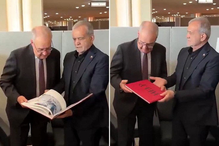 Pezeşkiyan’dan İsviçre liderine dikkat çeken hediye: ABD'nin sivil hedeflere saldırılarını belgeledi