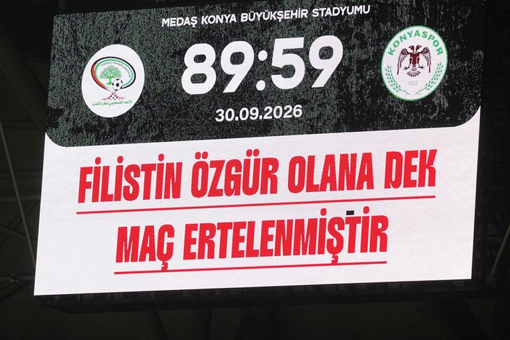 Konyaspor ile Filistin Milli Takımı arasındaki maç tüm dünyaya mesaj vererek bitti