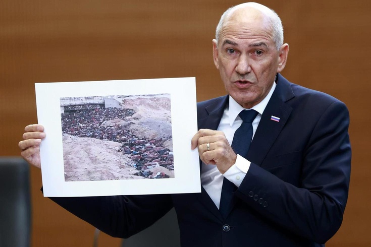 Slovenya Başbakanı Jansa'dan parlamentoda büyük fiyasko: Gazze fotoğrafını Sudan diye gösterdi